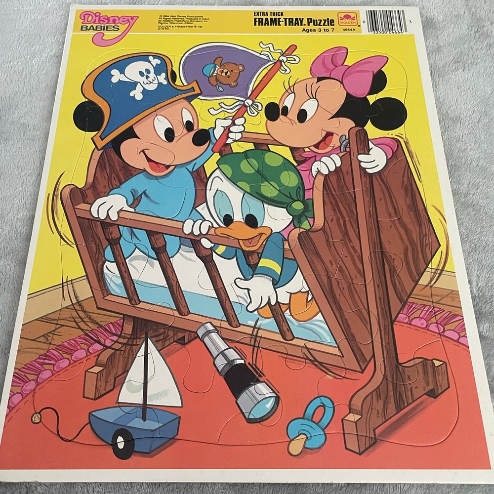 Disney Babies Vintage Puzzle Tray Mickey Mouse Minnie Donald 1984